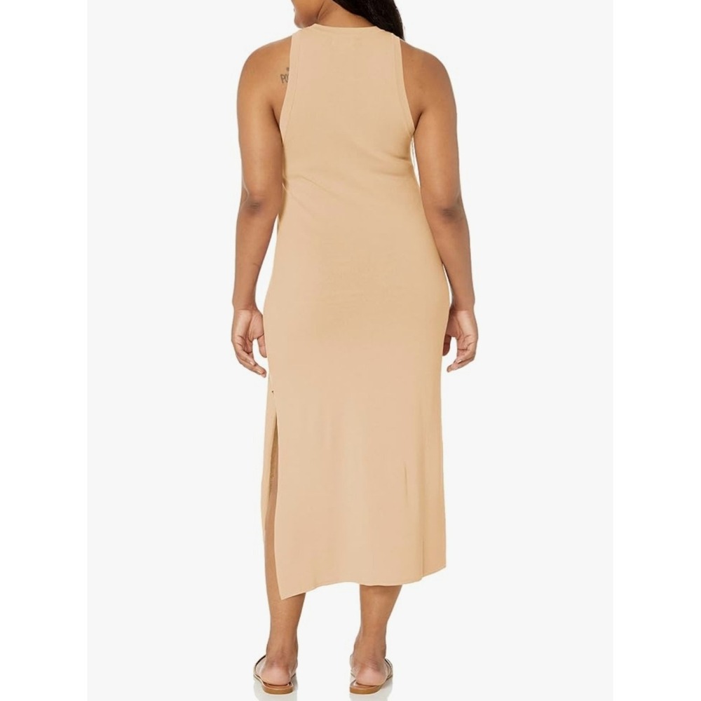 The Drop Gabriela Ribbed Midi Tank Dress Tan 4X New - Picture 2 of 8